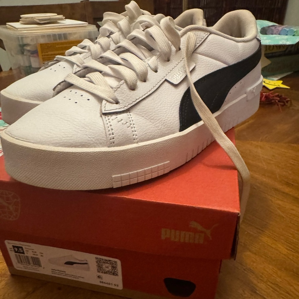 Puma Classic White and Black Sneakers